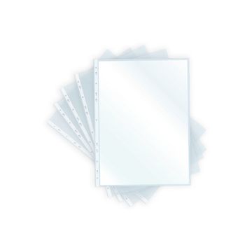 pavo Pochette perforée, A4, PP, 0,04 mm, transparent grainé