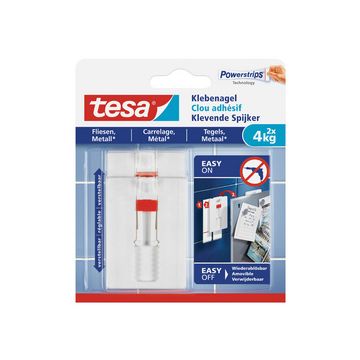 tesa Powerstrips Clou adhésif pour carrelage et métal, 4,0