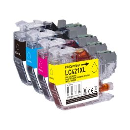 LC421XLVAL - cartouches compatible Brother - multipack 4 couleurs : noire, cyan, magenta, jaune