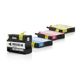 C2P42AE / 932XL/933XL - cartouches compatible HP - multipack 4 couleurs : noire, cyan, magenta, jaune