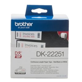 DK22251 - ruban cassette de marque Brother - noir, rouge, blanc