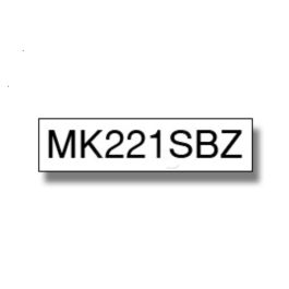 MK221SBZ - ruban cassette de marque Brother - noir, blanc