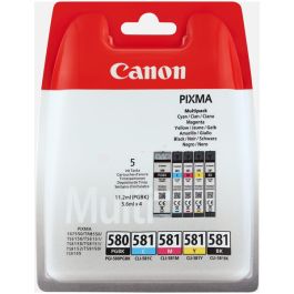 2078C005 / PGI-580 CLI-581 - cartouches de marque Canon - multipack 5 couleurs : noire, cyan, magenta, jaune