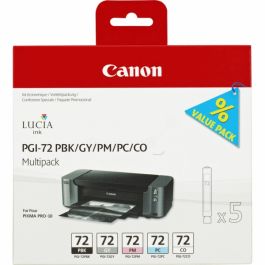 6403B007 / PGI-72 - cartouches de marque Canon - multipack 5 couleurs : noire, cyan photo, magenta photo, grise
