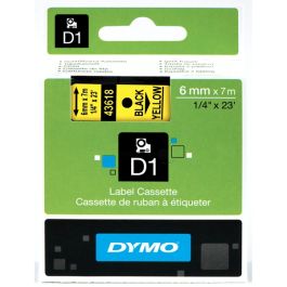 43618 / S0720790 - ruban cassette de marque Dymo - noir, jaune