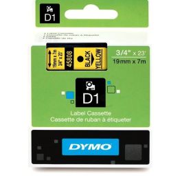 45808 / S0720880 - ruban cassette de marque Dymo - noir, jaune